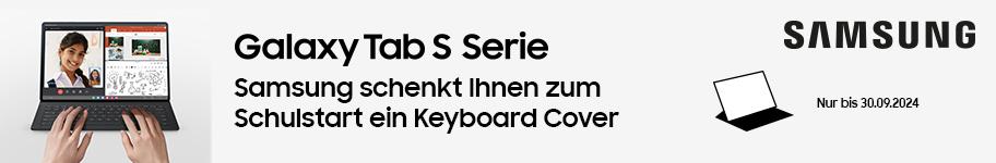 SAMSUNG Galaxy Tab S Serie kaufen und das entsprechende Keyboard Cover gratis bekommen.