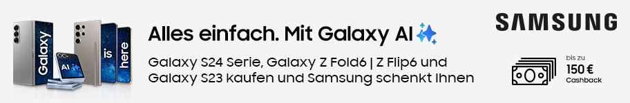  Galaxy S24 Serie, Galaxy Z Fold6 | ZFlip6 und Galaxy S23 kaufen und Samsung schenkt ihnen bis zu 150 € Cashback.