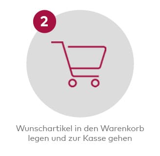 Wunschartikel in den Warenkorb legen