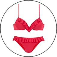 Roter Push-up-Bikini