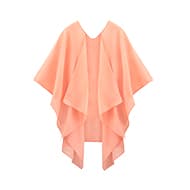 Pfirsichfarbener Poncho mit fließenden Schichten, Vorderansicht