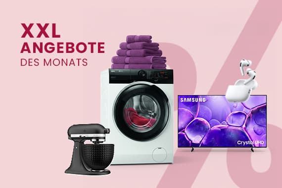XXL Angebote des Monats – Waschmaschine mit Handtüchern, Küchenmaschine, Fernseher und kabellose Kopfhörer