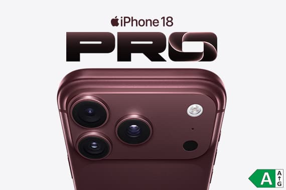 iPhone 18 Pro – Rückseite eines Smartphones mit drei Kameras und Blitz in dunklem Rotton vor hellem Hintergrund